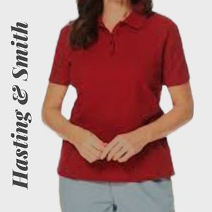 5/$25 SALE! Hasting & Smith Red Short Sleeve Polo Shirt Top